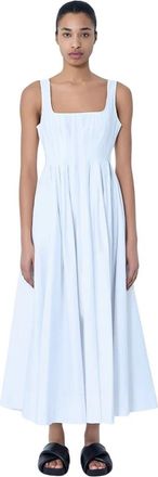 Sportmax Square Neck Sleeveless Dress - Dames - Casual kleedjes - Wit - M - Katoen - Kleedjes