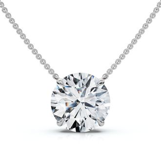 Pompeii3 Certified 2Ct Diamond Solitaire Pendant 14k Gold 18 Necklace Lab Grown