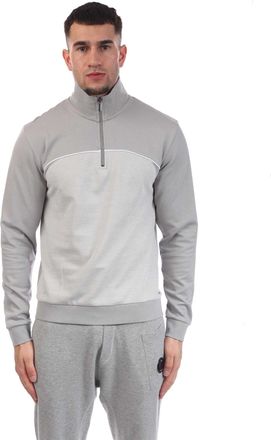 HUGO BOSS Sweater met gekleurde rits voor heren (Grijs)