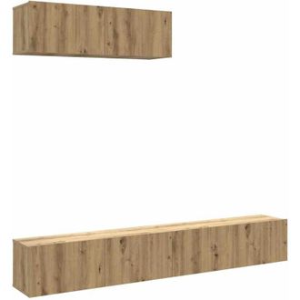 vidaXL Vidaxl - Muebles Tv De Pared 3 Uds Roble Artisan 100x30x30 Cm