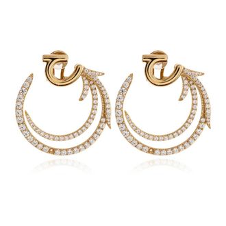 Ferragamo Earrings, female, Yellow, Size: ONE SIZE Ear Piuma Clip-On Earrings