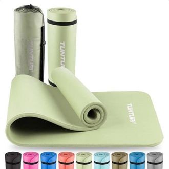 Tunturi New Fitness fitnessmat met draagtas 15mm lichtgroen
