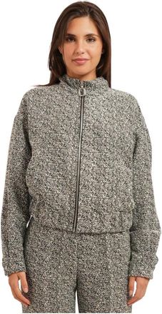 HUGO BOSS Jassen, Dames, Grijs, S, Korte jas met visgraatpatroon
