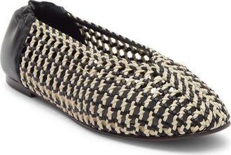 Freda Salvador Woven Ballet Flat in Black Vanilla Woven Calf at Nordstrom, Size 10.5
