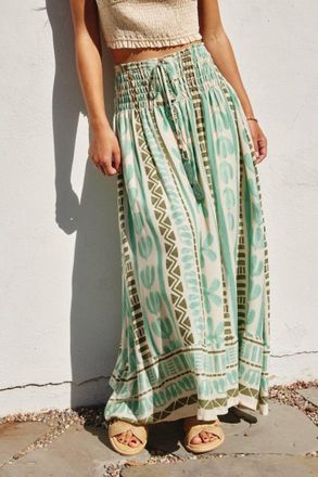 Dress Forum Smocked Hip Midi Skirt In Island Time