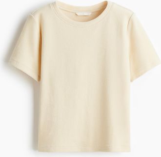 H&M T-Shirt aus Velours - Beige