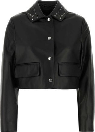 Marni Nappa Leren Jas - Dames - Leren en Su&egrave;de Jassen - Zwart - S - Leer - Jassen