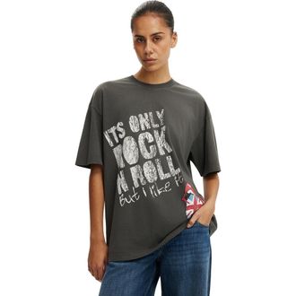 Cotton On The Lcn Music Boxy Graphic Tee in Rolling Stones Rock N Roll at Nordstrom, Size Xx-Small