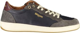 Blauer Mens Lowtop Leather Suede Sneaker - Dark Blue - Size EU 44
