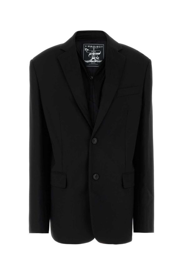 Black Stretch Jersey Oversize Blazer