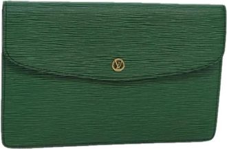 Louis Vuitton Pre-owned Clutches, female, Green, Size: ONE SIZE Pre-owned Vintage Epi Leather Clutch