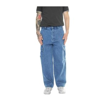 Obey Jeans, Heren, Blauw, W32, Katoen, Loose-fit Jeans