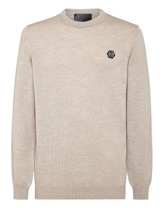 Philipp Plein Wool Pullover Round Neck LS Istitutional