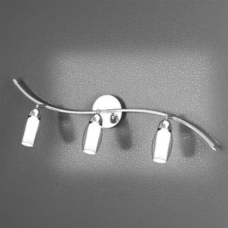 Top-Light Applique Contemporanea Feeling Net Metallo Cromo Vetro Trasparente 3 Luci G9