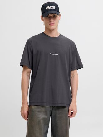 Jack & Jones Kurzarmshirt JACK & JONES JORNORREBRO EMB TEE SS CREW NECK NOOS, Herren, Gr. XXL, asphalt, Jersey, Obermaterial: 100% Baumwolle, bedruckt, relaxed fit