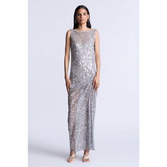BCBGeneration Lorraine Gown in Silver at Nordstrom, Size 14