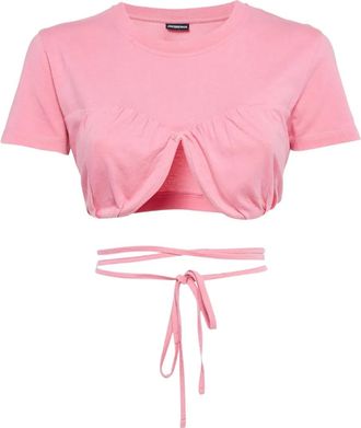 Jacquemus Cropped top met strikdetail - Roze