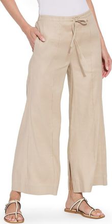 Lyssé Nixie Drawstring Linen Blend Wide Leg Pants at Nordstrom, Size X-Small