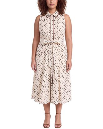 Anne Klein Plus Midi Godet Shirtdress