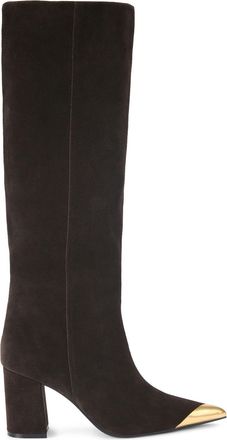 Kurt Geiger Womens Suede Regent Cap Knee Boots - Brown - Size UK 7
