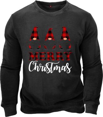 Generic Christmas Hoodie Mens Christmas Jumpers 2024 New Mens Casual Fashion Loose 3D Christmas Print Round Neck Long Sleeve Sweatshirt Christmas Jumper Men (
