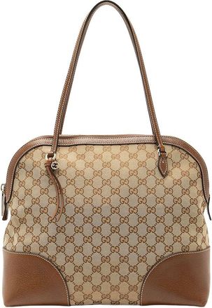 Gucci Beige Gg Canvas Bree Small Shoulder Bag (Authentic Pre-Loved)