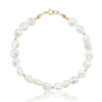 Lily & Roo Gold Beaded Baroque Pearl Bracelet