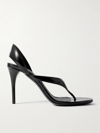 Alaia Sandali In Vernice Tong 90 - Nero