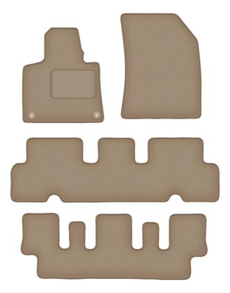 OEM Alfombrillas De Terciopelo Para Coche: Citro&euml;n C4 Grand Picasso Ii Monovolumen De 7 Plazas (2013-2019) Beige