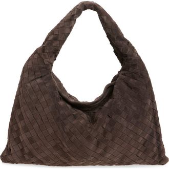 Bottega Veneta Large Hop Intrecciato Suede Hobo Bag in 2190 Fondant-M Brass at Nordstrom
