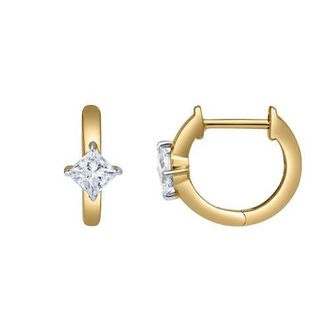LuvMyJewelry Princess Charm 14K Gold Lab Grown Diamond Huggies -1.00 ct in 14K Yellow Gold at Nordstrom