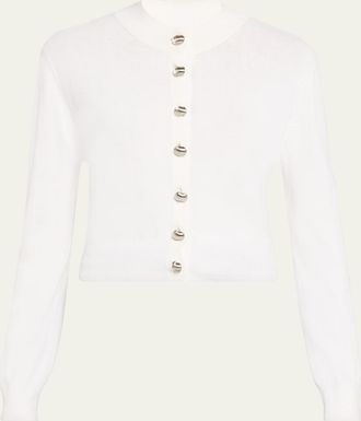 Brandon Maxwell Aubrey Crewneck Cardigan