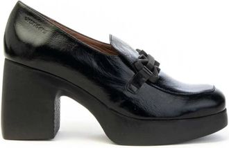 Wonders Klassieke leren instapper met middelhoge hak - Dames - Pumps - Zwart - 40 EU - Leer - Schoenen