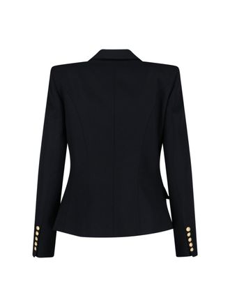 Balmain Womens Jackets Black Virgin Wool