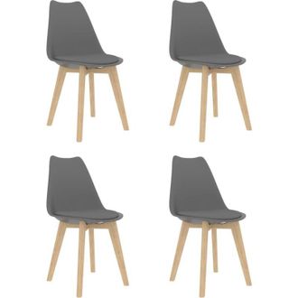 vidaXL Sillas De Comedor 4 Unidades Pl&aacute;stico Gris Vidaxl