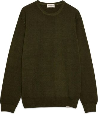 Roy Rogers Groene Wol Crewneck Sweater - Heren - Ronde hals truien - Groen - L - Wol - Truien & Vesten