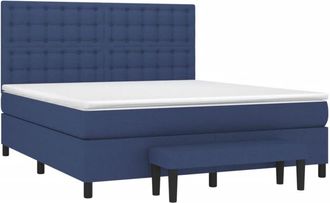 vidaXL Vidaxl - Cama Box Spring Con Colch&oacute;n Tela Azul 160x200 Cm