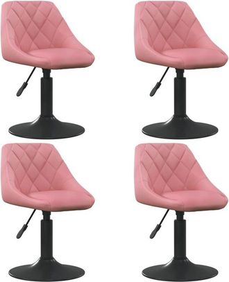 vidaXL Sillas De Comedor Giratorias 4 Unidades De Terciopelo Rosa Vidaxl