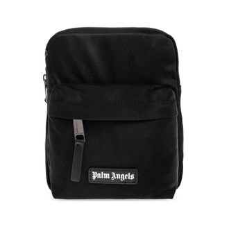 Palm Angels Logo Crossbody Bag - male - Palm Angels - Cross Body Messenger - Black - ONE SIZE - Bags