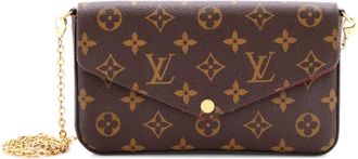 Louis Vuitton Felicie Pochette canvas crossbodytas met monogram - Bruin