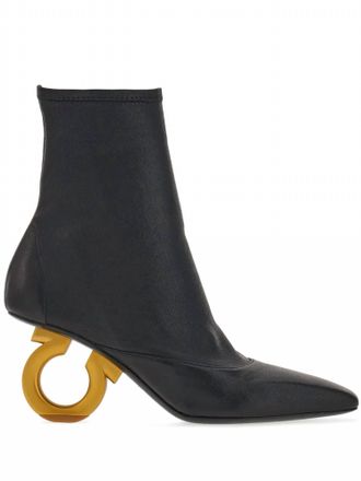 Ferragamo Womens Elina Ankle Boots In Black