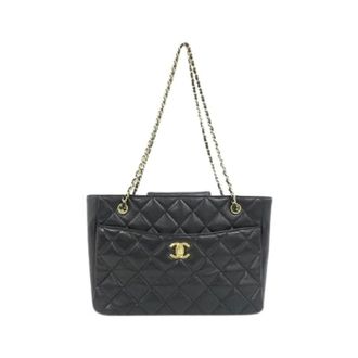 Chanel Pre-owned Lamsleer Schoudertas - Dames - Pre-owned - Zwart - Maat: ONE Size Leer