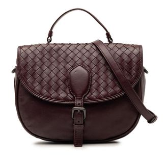 Bottega Veneta Pre-owned Bottega Veneta Intrecciato Trimmed Leather Double Sided Flap Satchel Ladies S0QHMQF90R68BV93