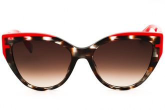 Furla SFU694 Cat-Eye Acetate Sunglasses - Brown
