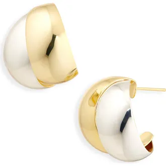 Argento Vivo Two-Tone Crossover Stud Earrings in Gold/Silver at Nordstrom Rack