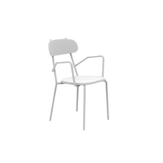 MondoViro Juego de 4 sillones de jard&iacute;n de metal blanco 53x53 cm 84h