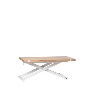 Klast Mesa de centro elevable de madera natural 110 cm x 46-75 cm