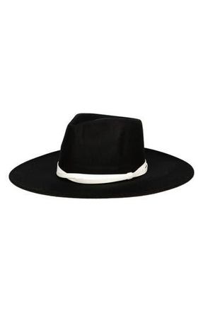 San Diego Hat Company Faux Felt Wide Brim Fedora in Black at Nordstrom Rack