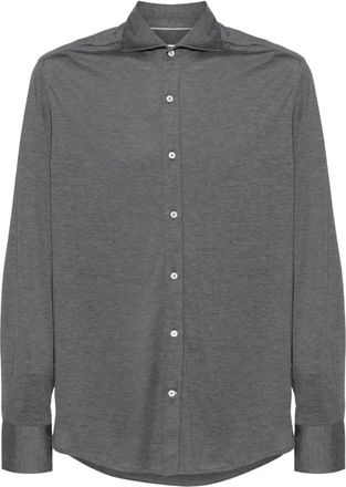 Brunello Cucinelli Camicia di Seta - - Shirts - Uomo - Grigio - M