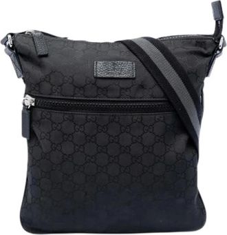 Gucci Pre-owned Cross Body Bags, female, Black, Size: ONE SIZE Pre-owned Nylon Crossbody Bag